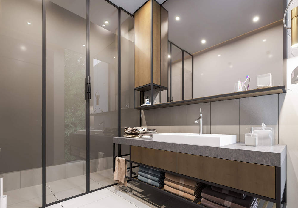 Ebeveyn banyosu ANTE MİMARLIK Modern Banyo iç mekan tasarım,villa,led,spot
