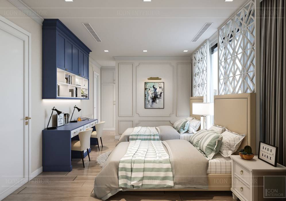 Phong cách Art Deco và New York Style kết hợp trong thiết kế nội thất căn hộ Vinhomes Golden River, ICON INTERIOR ICON INTERIOR Phòng trẻ em phong cách hiện đại