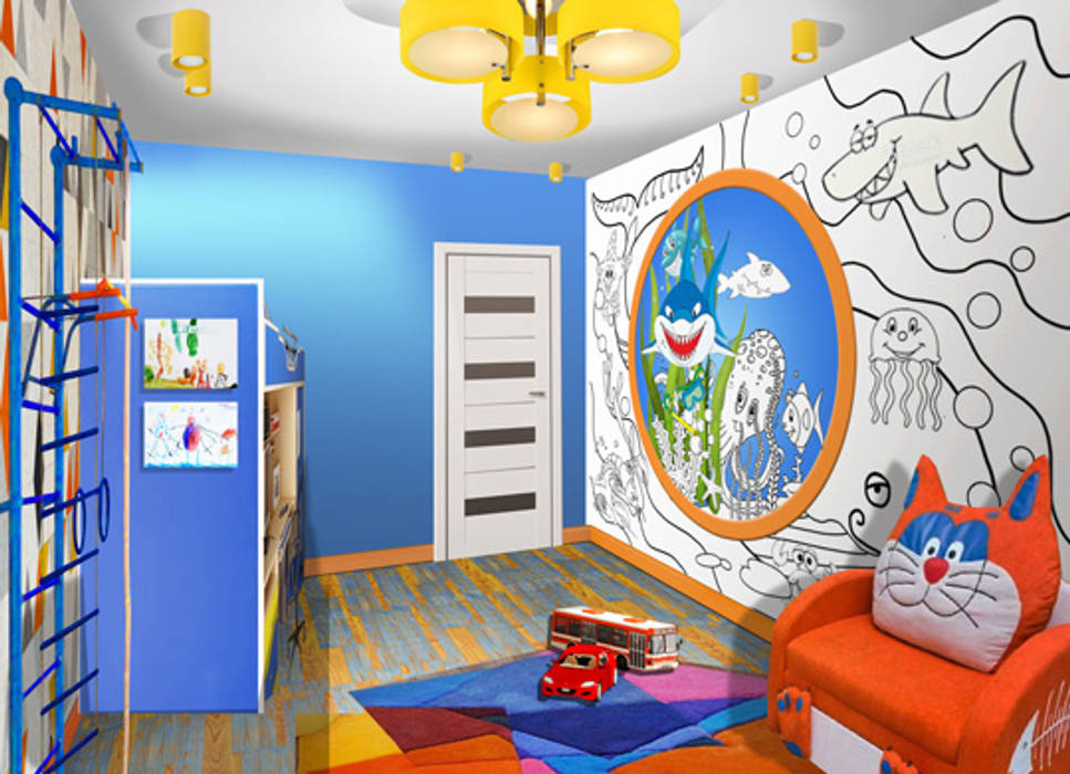 Проект квартиры S-100м2., idd idd Habitaciones de niños