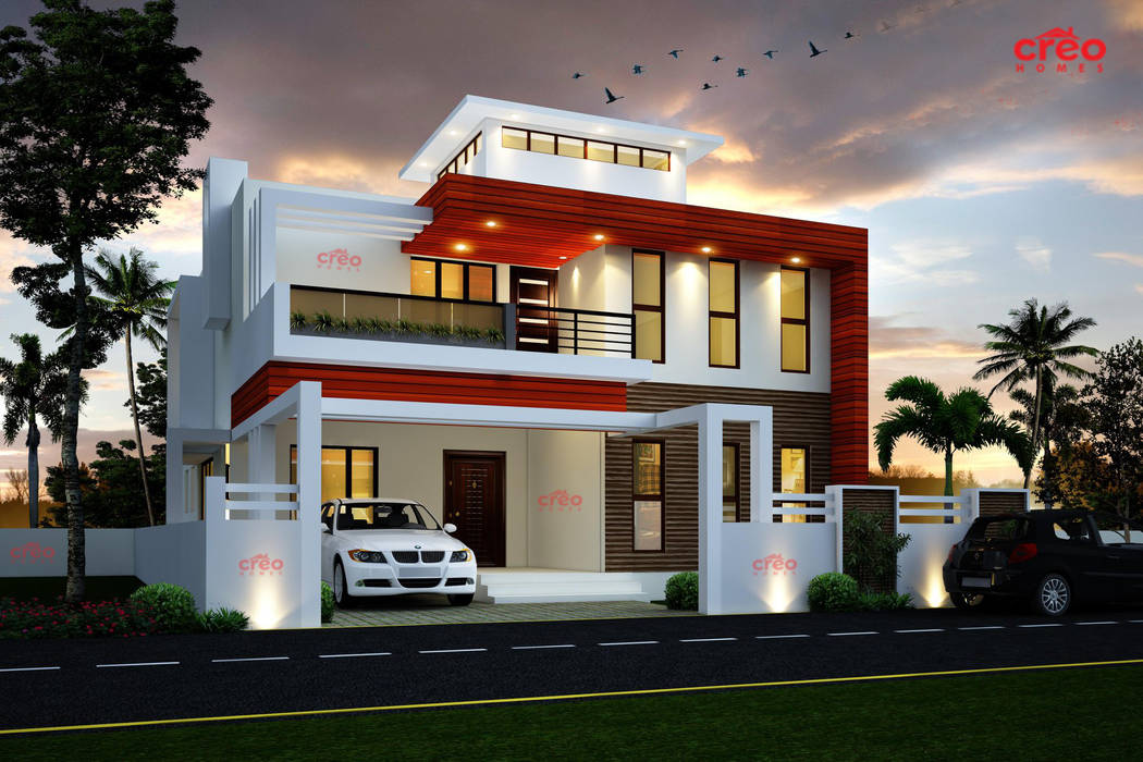 Architectural designers in Kochi Creo Homes Pvt Ltd Asian style houses