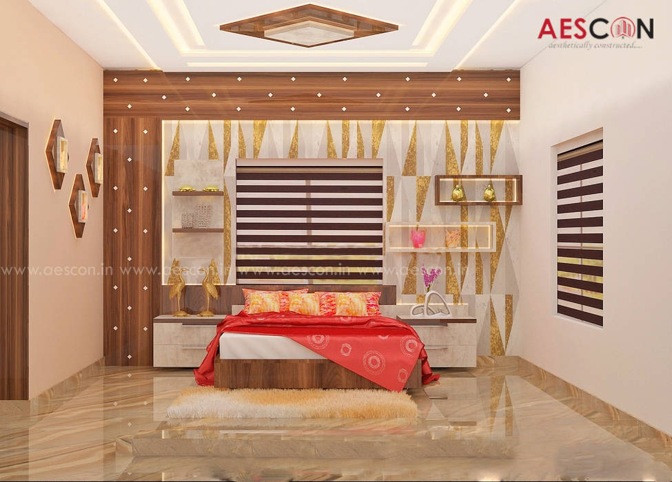 Top Construction Company in Kottayam, Aescon Builders and Architects Aescon Builders and Architects Küçük Yatak Odası