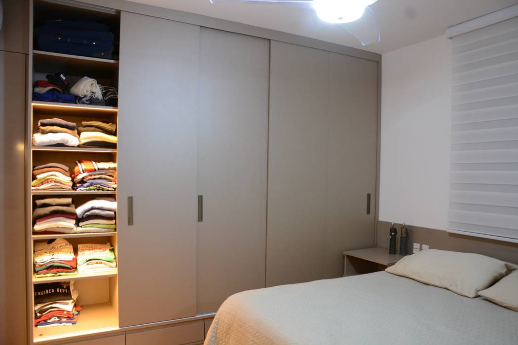 DORMITORIO DE CASAL, arquiteta aclaene de mello arquiteta aclaene de mello Small bedroom MDF