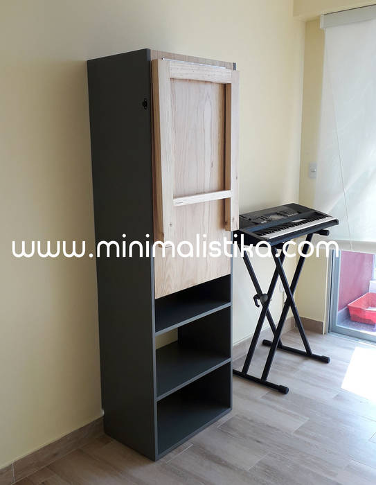 Estudio Minimalista con escritorio funcional plegable Minimalistika.com Oficinas escritorio,estudio minimalista,muebles funcionales,Escritorios
