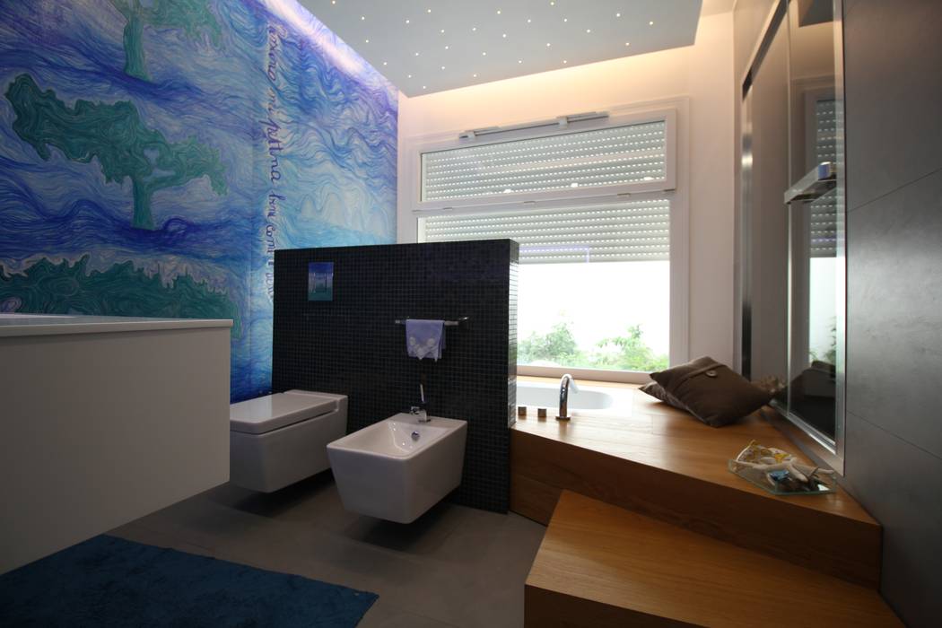 Il bagno relax: interno Giuseppe Rappa & Angelo M. Castiglione Bagno moderno Legno Effetto legno