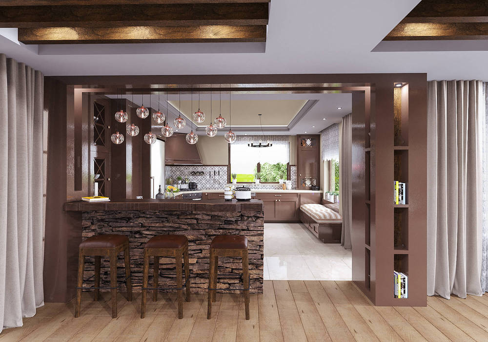 Bar ANTE MİMARLIK Mutfak üniteleri iç mekan tasarım,villa,mutfak,bar köşesi