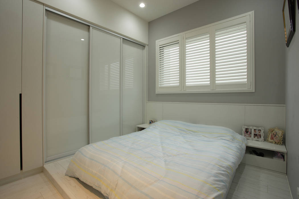 簡單北歐-台北民權匯 富亞室內裝修設計工程有限公司 Small bedroom Glass