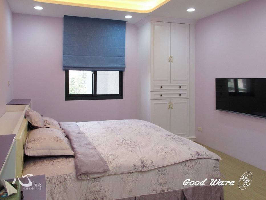 2樓孝親房-紫色的調性，柔和浪漫 台中室內設計裝修|心之所向設計美學工作室 臥室