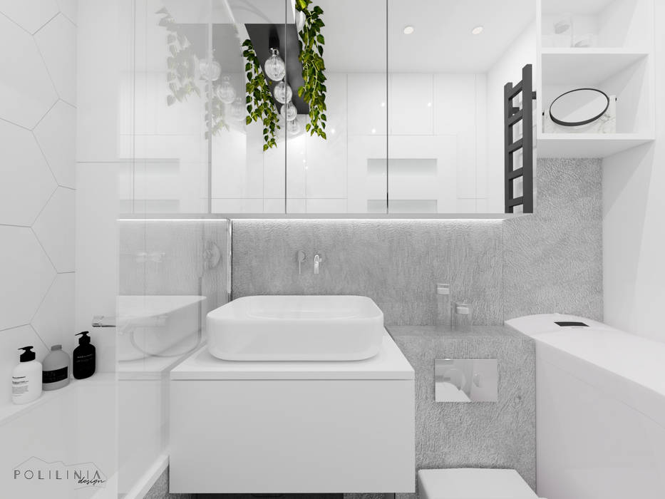 Biała łazienka, Polilinia Design Polilinia Design Modern Bathroom