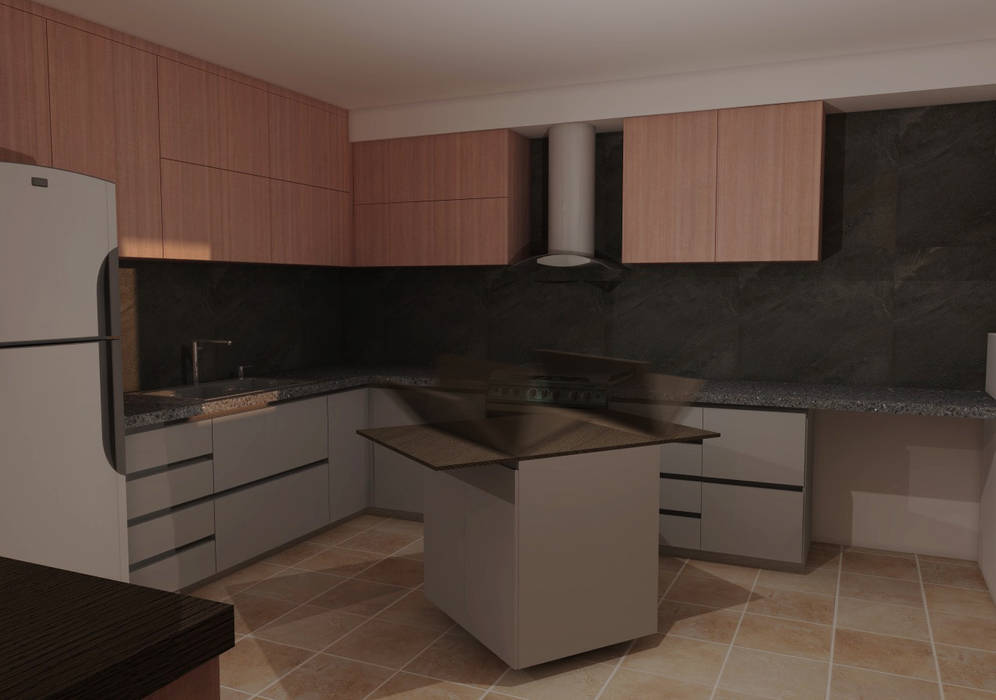 Propuesta cocina, isla móvil, CG Diseño CG Diseño Muebles de cocinas Madera