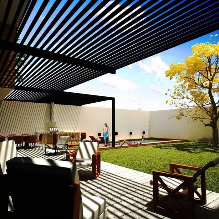 RESIDENCIA PS, CREA arquitectos CREA arquitectos Modern style balcony, porch & terrace