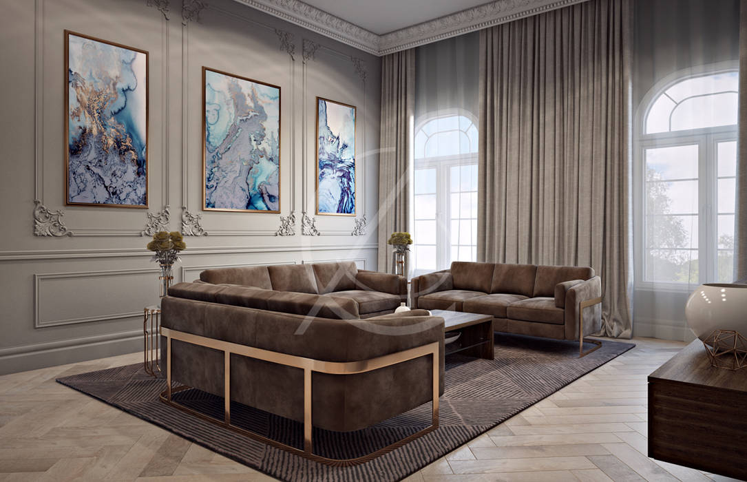 Neoclassical Palace Design Eclectic Style Living Room By