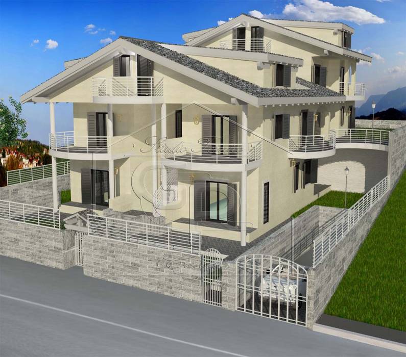 RENDERING VILLA Architetto Paolo Cara rendering, edificio, esterno