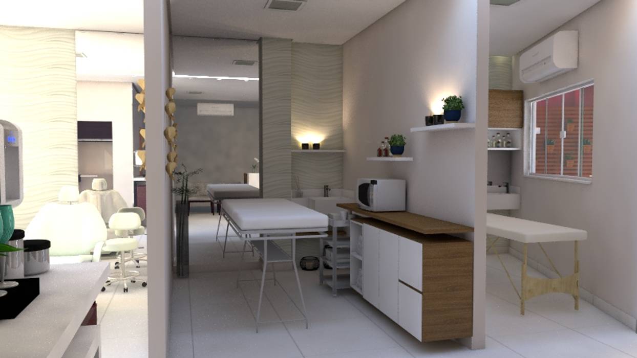 PROJETO CC - Centro de estética, Bethânia Alves Interiores Bethânia Alves Interiores Commercial spaces Clinics