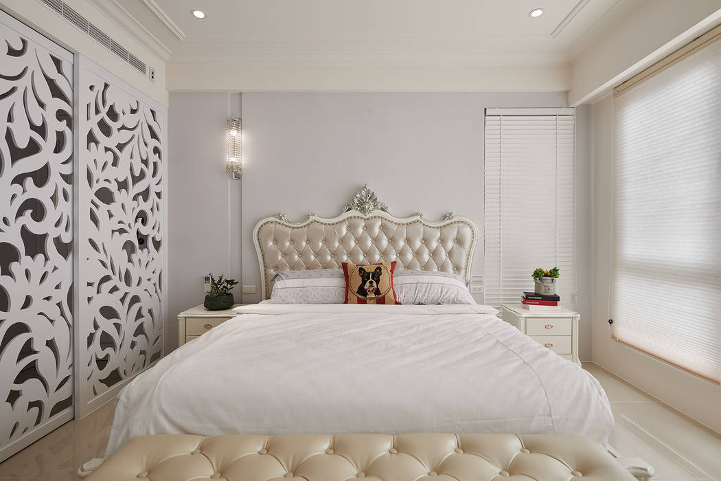 簡潔純白的古典主臥房 趙玲室內設計 臥室