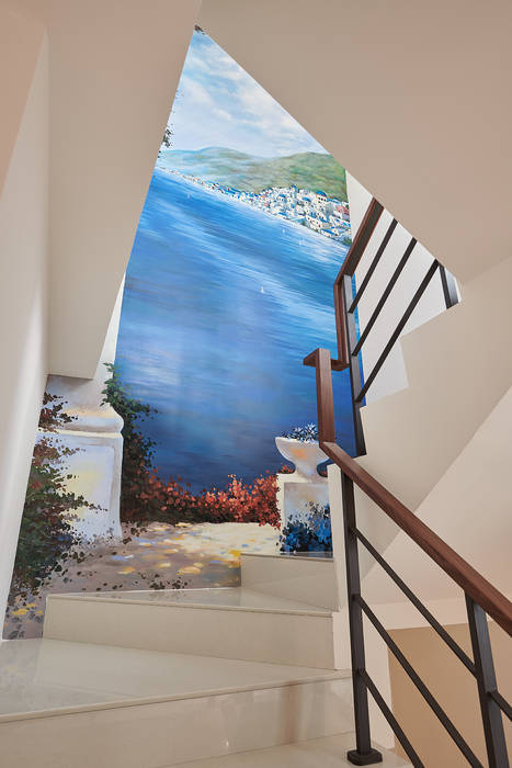 天藍海灣的樓梯迴廊-角落的旅遊 趙玲室內設計 樓梯