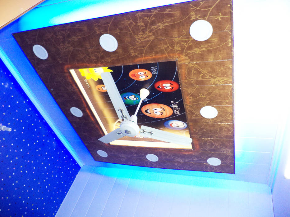 False ceiling done for a kothi in Mohali designed according to rooms Mohali Interiors Modern bathroom fakse ceiling,pvc panel,roof decoration,ceiling decoration