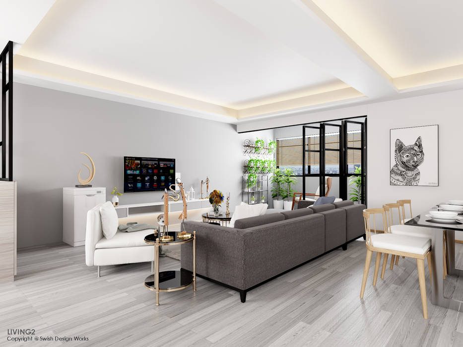 Compassvale Lane, Swish Design Works Swish Design Works Salones escandinavos