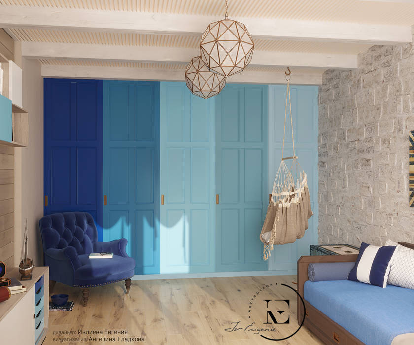 Детская комната. IvE-Interior Детская комнатa в средиземноморском стиле Детская комната.,синяя стена