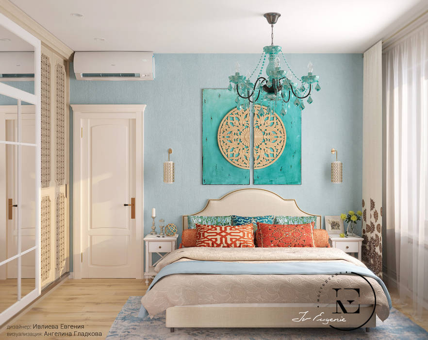 Спальня в средиземноморском стиле. IvE-Interior Спальня в средиземноморском стиле спальня,панно
