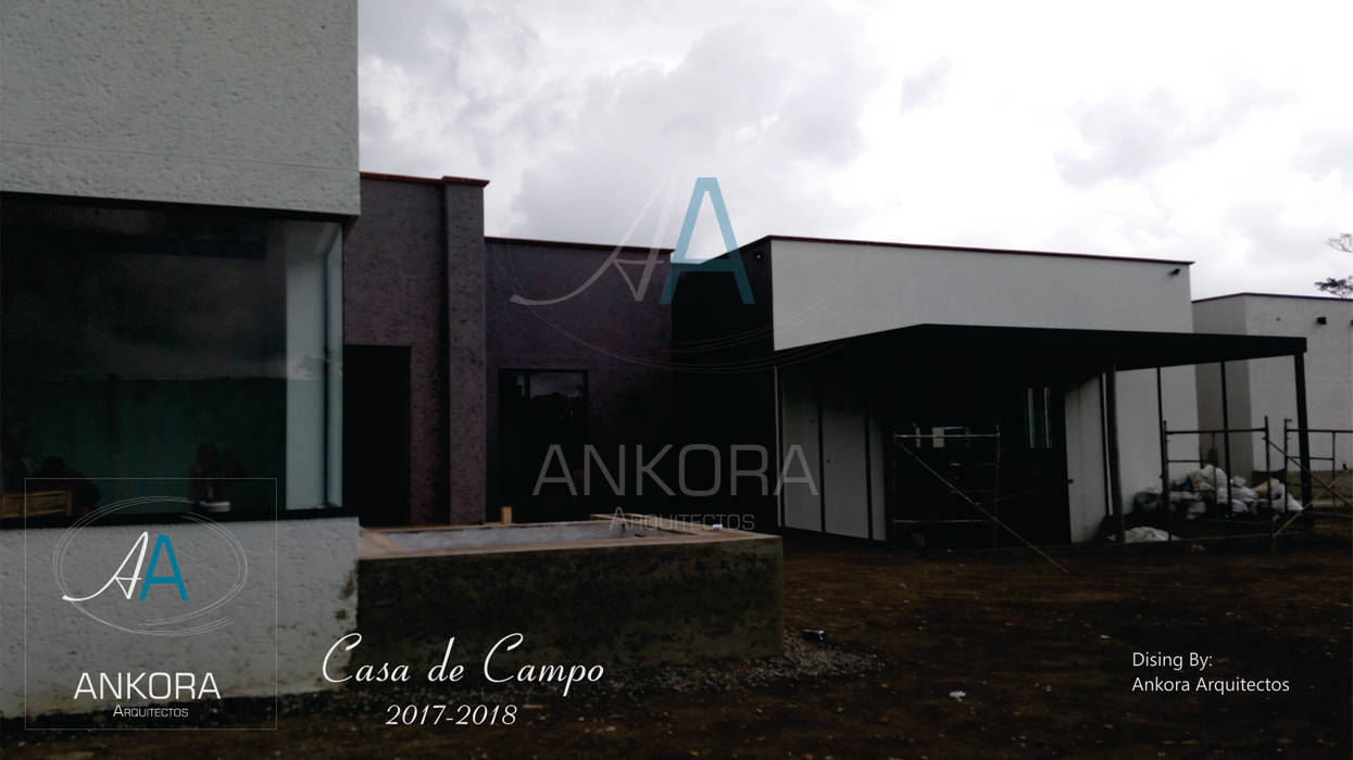 construccion ANKORA ARQUITECTOS Casas campestres Concreto construccion