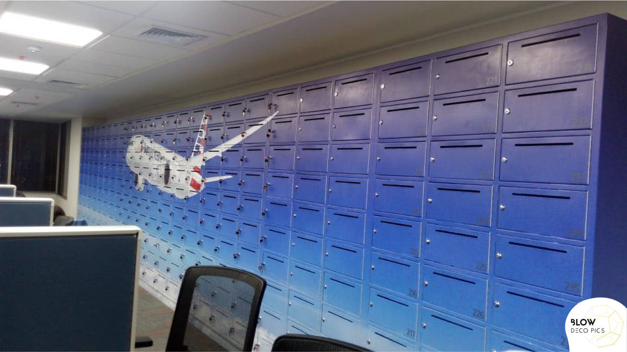 American Airlines - Intervención de lockers Blow Deco Pics Oficinas