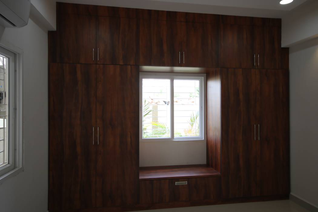 Mr Lidhin & Sona - Greenspace Hyve - 3BHK - Hyderabad, Enrich Interiors & Decors Enrich Interiors & Decors Cuartos de estilo rústico