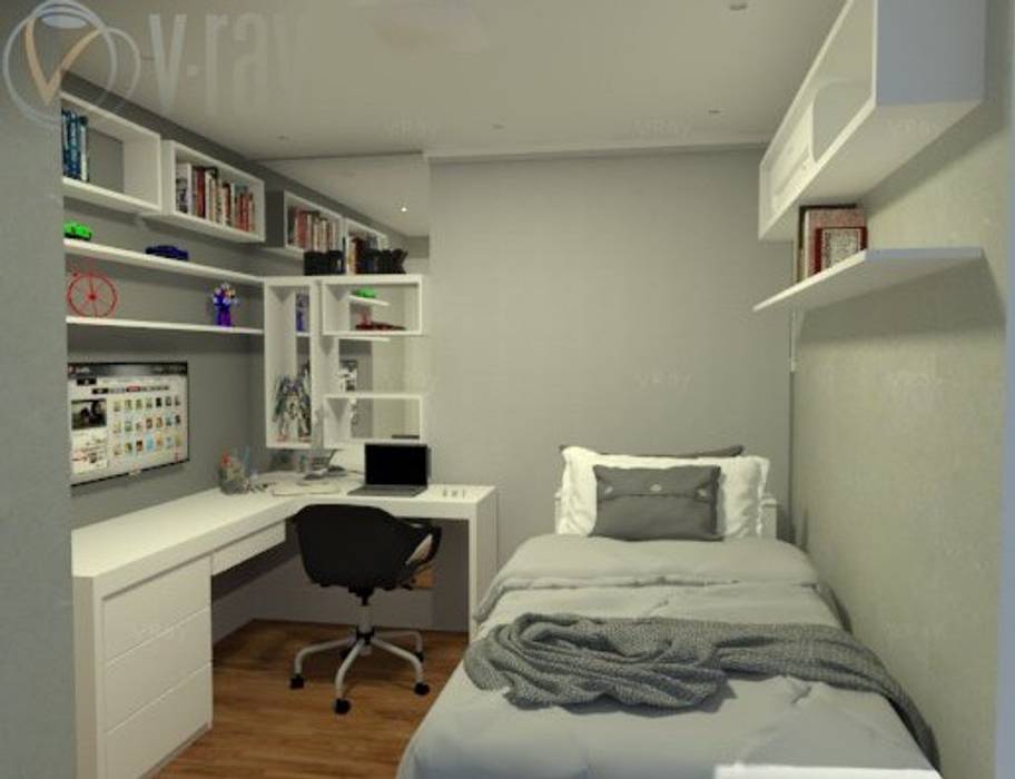 cozinha de escritório - Casa Comercial, Silvana Lima e UrbanaDI Silvana Lima e UrbanaDI Teen bedroom