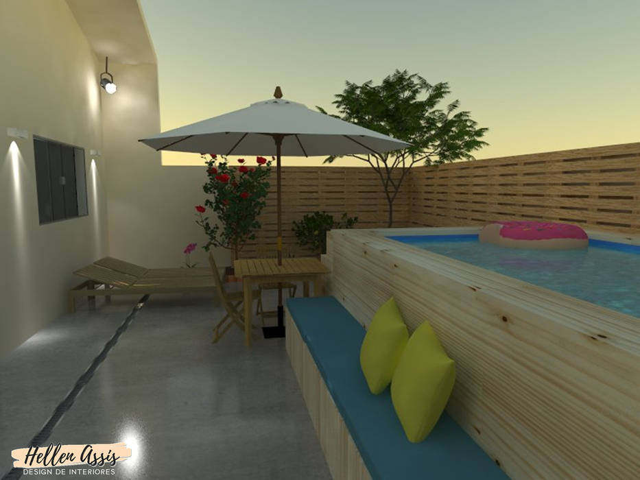 Área Gourmet - DIY, Hellen Assis - Designer de Interiores Hellen Assis - Designer de Interiores مسبح حديقة خشب Wood effect