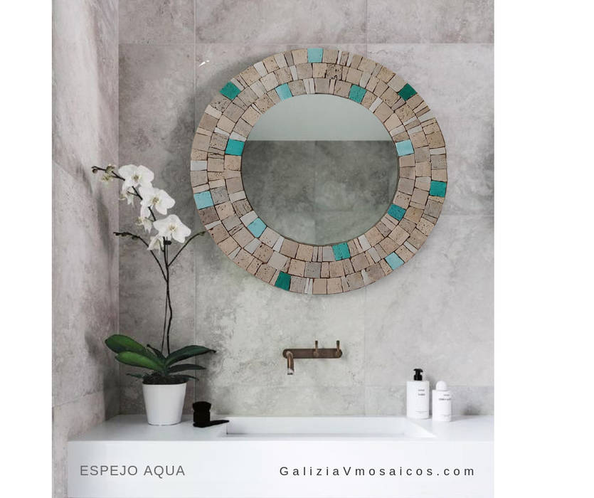 Espejo Aqua, GALIZIA V Mosaicos GALIZIA V Mosaicos ห้องน้ำ หินอ่อน กระจก