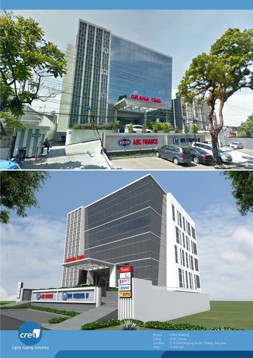 Graha EMG Office, Crea architect Crea architect Ruang Komersial Kaca Gedung perkantoran