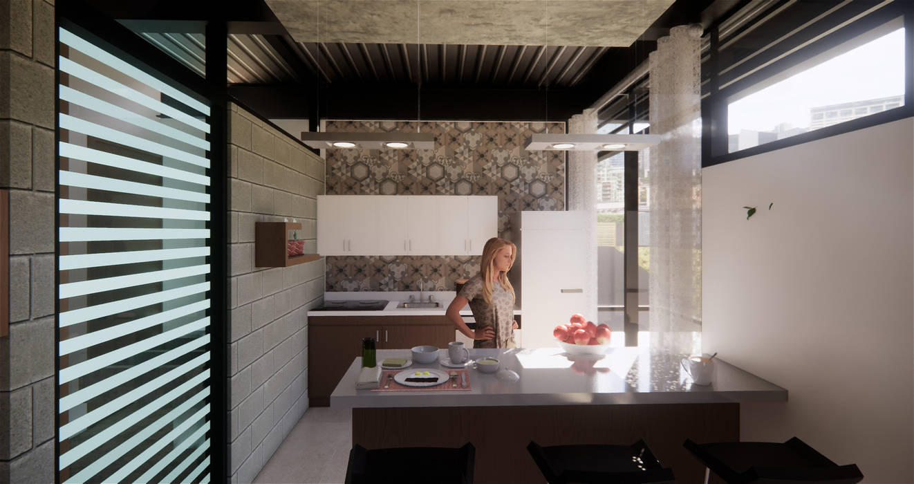 Departamentos Paraguay, AXS Arquitectos AXS Arquitectos Petites cuisines Bois composite