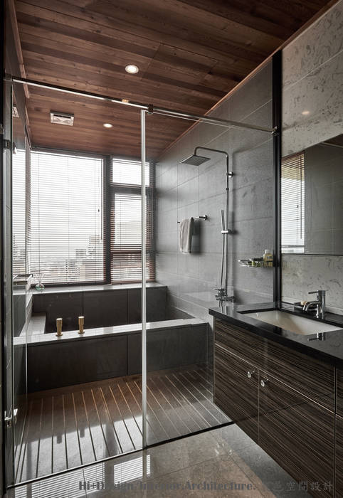 浴室 Hi+Design/Interior.Architecture. 寰邑空間設計 Eclectic style bathroom Granite