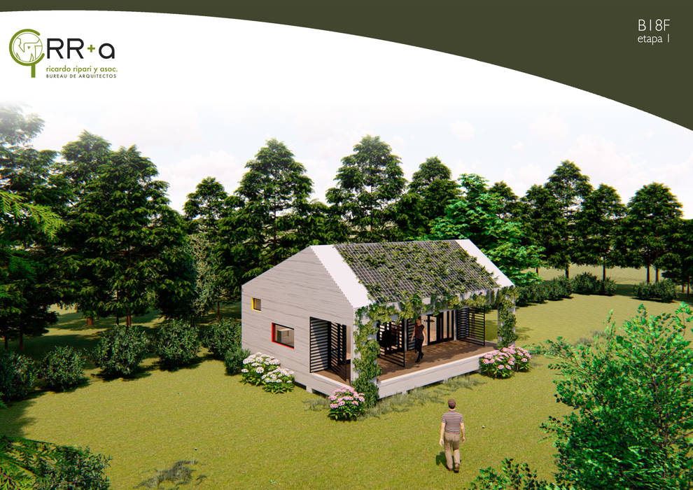 Casa B18F Sustentable -biocliamtica- Ecológica , Rr+a bureau de arquitectos - La Plata Rr+a bureau de arquitectos - La Plata Rumah Modern