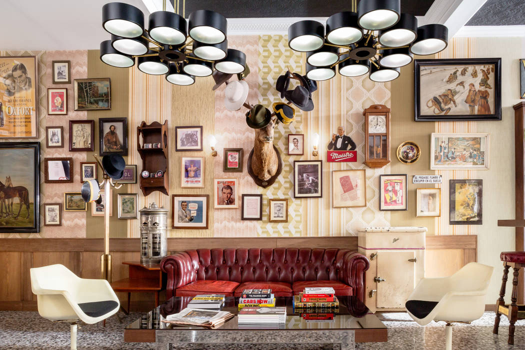 Decoración vintage y retro para un bar en Madrid, Guille Garcia-Hoz, interiorismo y reformas en Madrid Guille Garcia-Hoz, interiorismo y reformas en Madrid 상업공간 철 / 철강 상업 공간