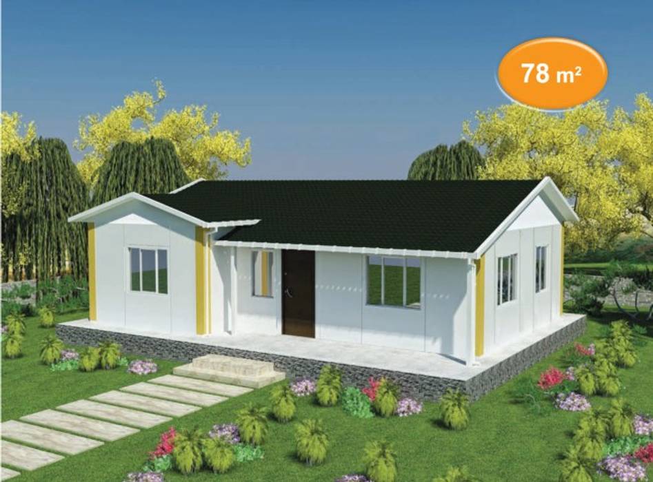 78 m2 Prefabrik Ev, EMİN PREFABRİK DOĞU EMİN PREFABRİK DOĞU Casas prefabricadas