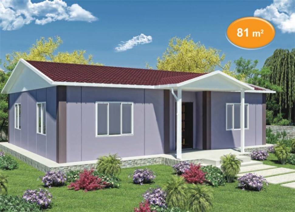 81 m2 Prefabrik Ev, EMİN PREFABRİK DOĞU EMİN PREFABRİK DOĞU Casas prefabricadas