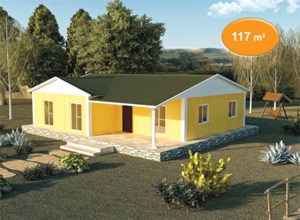 117 m2 Prefabrik Ev, EMİN PREFABRİK DOĞU EMİN PREFABRİK DOĞU Casas prefabricadas