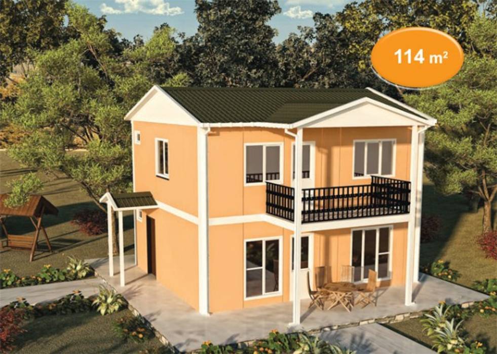 114 m2 Çift Katlı Prefabrik Ev, EMİN PREFABRİK DOĞU EMİN PREFABRİK DOĞU Prefabricated home