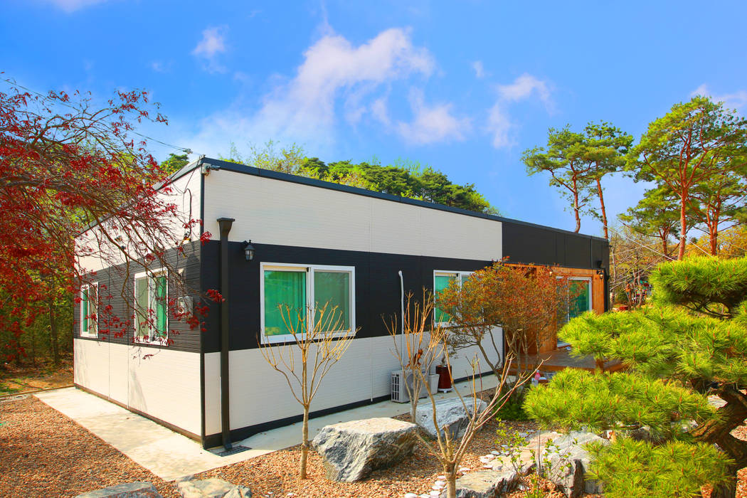 목조의 모던함을 보여주는 전원주택, 공간제작소(주) 공간제작소(주) 목조 주택 세라믹 예쁜전원주택,전원생활,목조주택