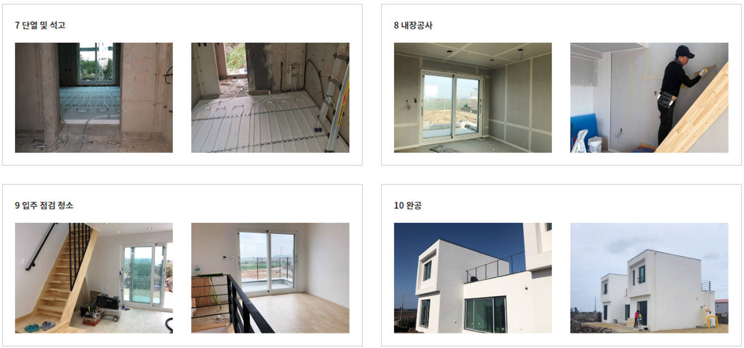 [현장라이브] 제주도 귀덕리 전원주택 시공현장, 한글주택(주) 한글주택(주) Casas modernas