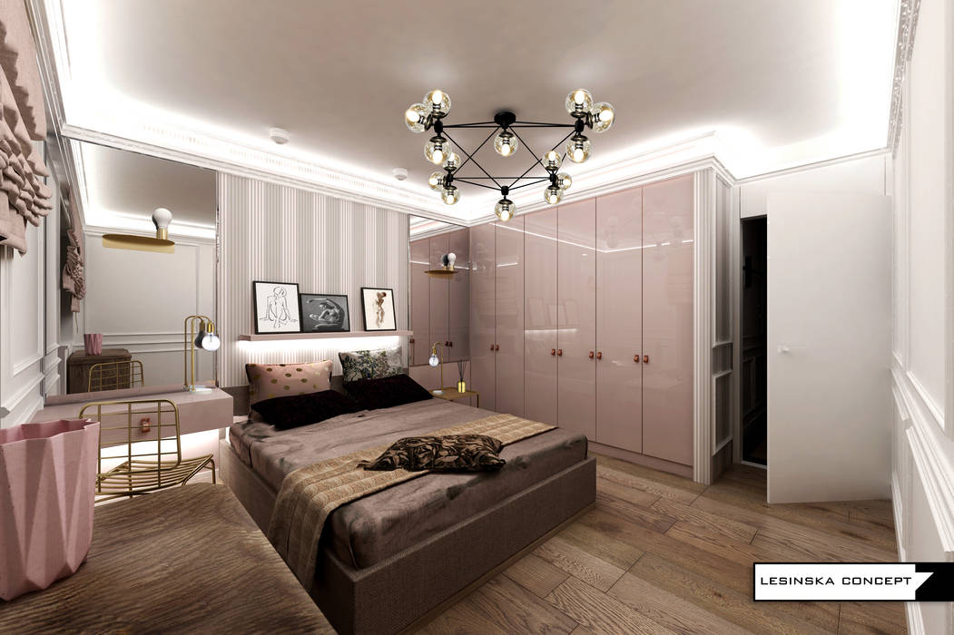 APARTAMENT TRANSATLANTYK, LESINSKA CONCEPT LESINSKA CONCEPT Rustic style bedroom