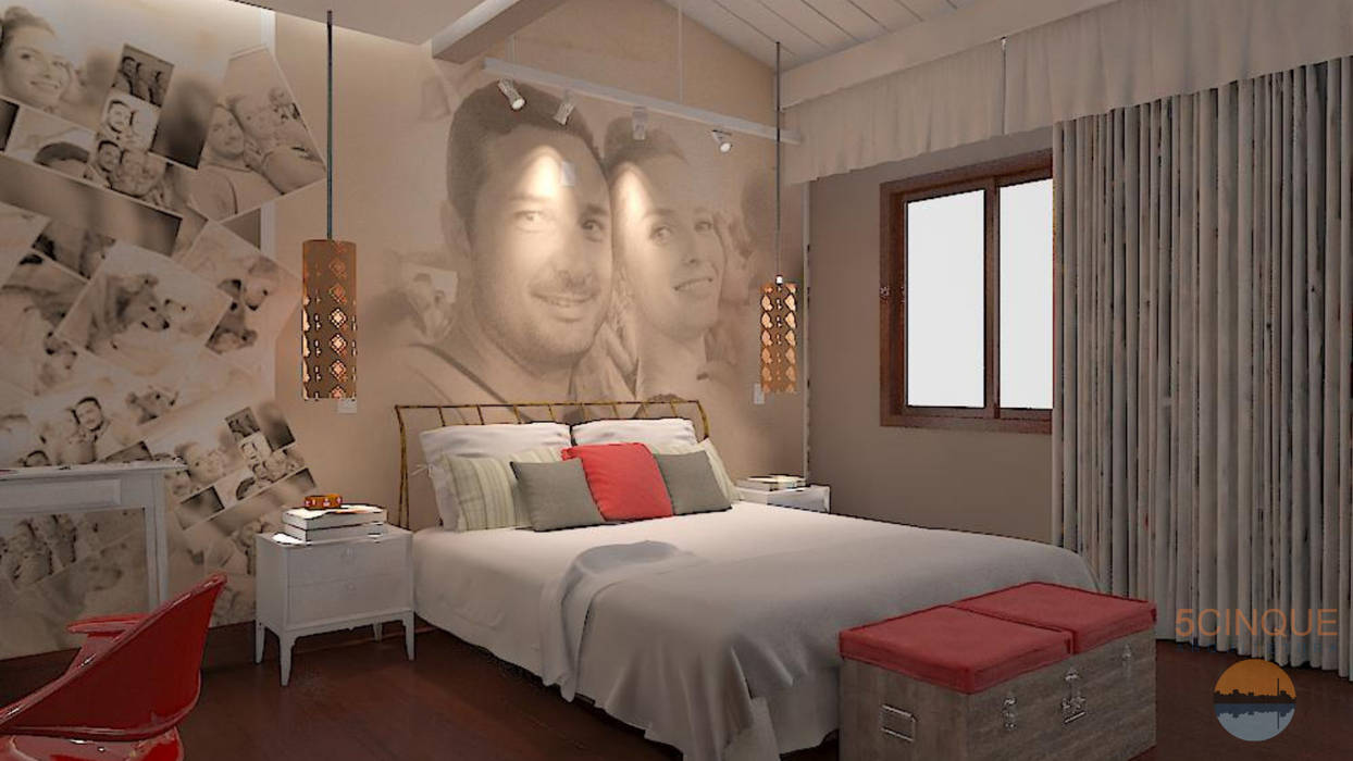 Decorar uma grande residência sem obras, 5CINQUE ARQUITETURA LTDA 5CINQUE ARQUITETURA LTDA Country style bedroom