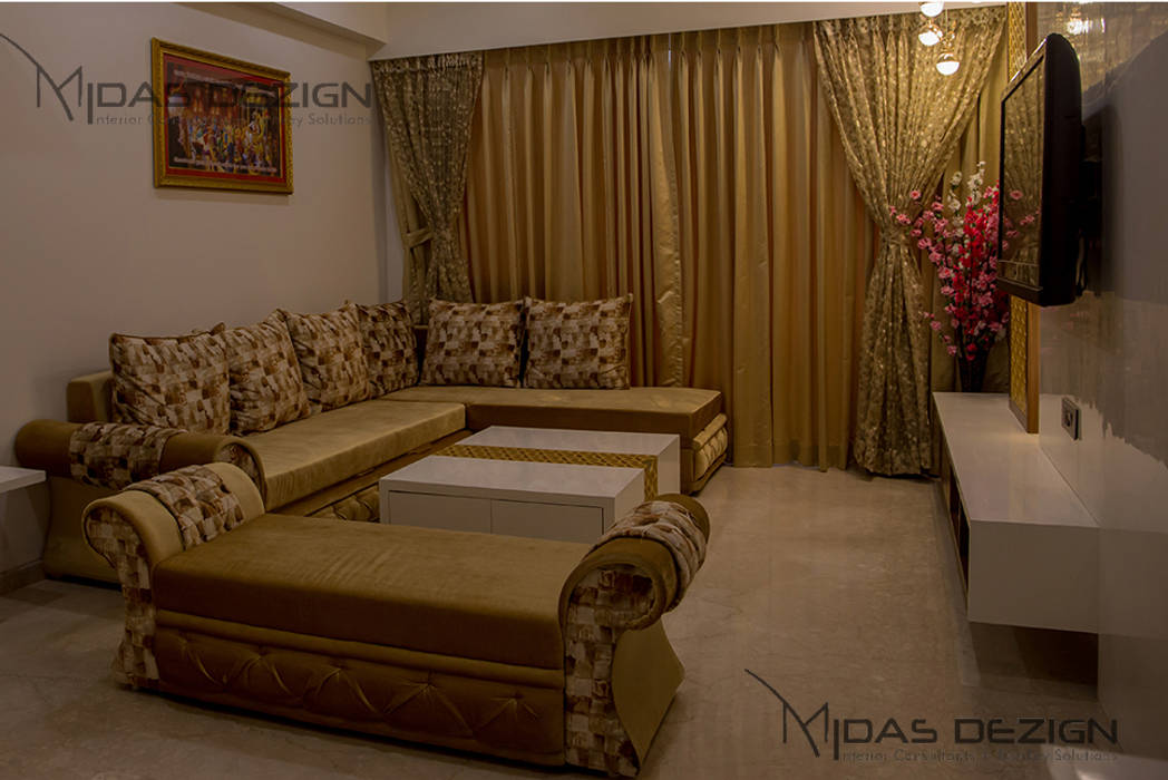 3BHK @ Alta Monte Malad (East), Midas Dezign Midas Dezign Modern living room