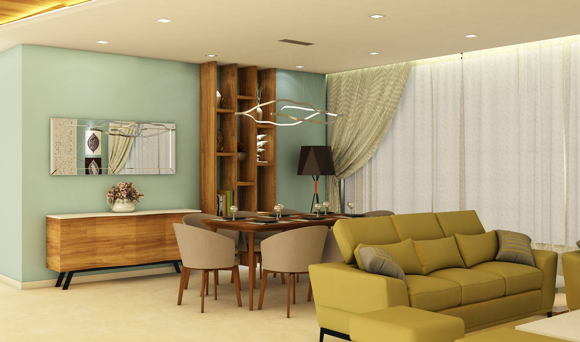 3BHK @ OBEROI ESQUIRE, Midas Dezign Midas Dezign Minimalist dining room