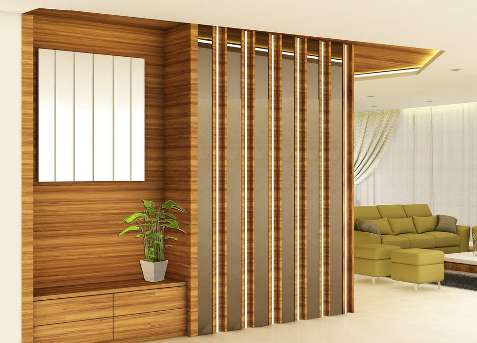 3BHK @ OBEROI ESQUIRE, Midas Dezign Midas Dezign Minimalist corridor, hallway & stairs