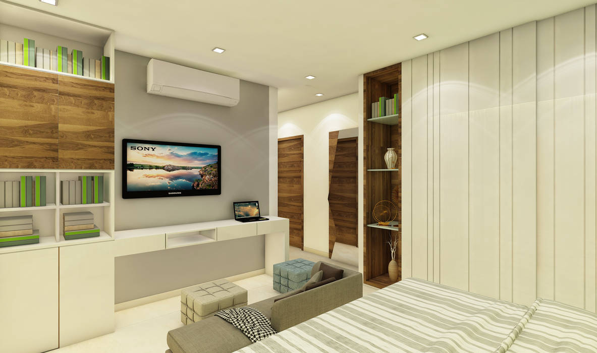 3BHK @ OBEROI ESQUIRE, Midas Dezign Midas Dezign Modern style bedroom