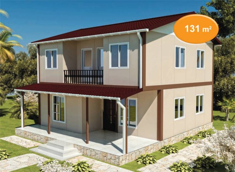 131 m2 Çift Katlı Prefabrik EV, EMİN PREFABRİK DOĞU EMİN PREFABRİK DOĞU Prefabricated home