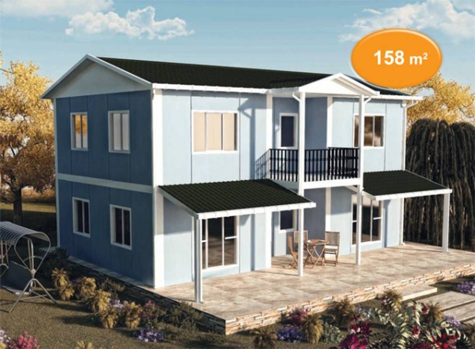 158 m2 Çift Katlı Prefabrik EV, EMİN PREFABRİK DOĞU EMİN PREFABRİK DOĞU Prefabricated home