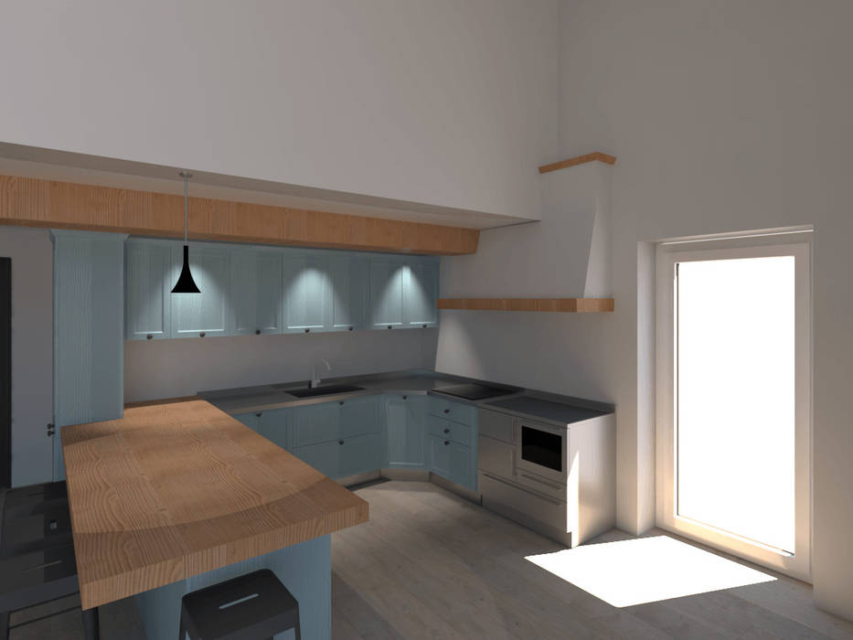 Progetto per una cucina in stile country a Borgo Valsugana, Trento, G&S INTERIOR DESIGN G&S INTERIOR DESIGN Dapur Gaya Rustic Kayu Wood effect