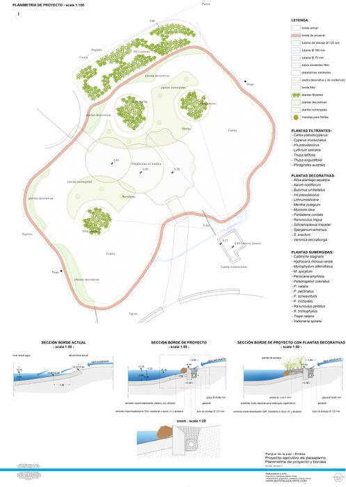 Parque de la paz - restauro biolago, Oriana Leone Landscape Architect Oriana Leone Landscape Architect Пруды